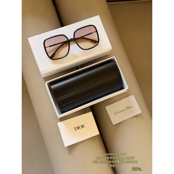 Dior Black Square Sunglasses with Pink Gradient Lenses